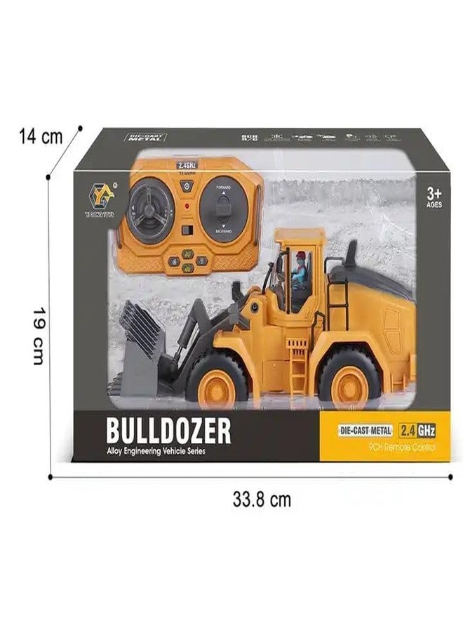 JOYJAY Bulldozer 1/24 Scales 9 Channel High Simulation Construction Vehicle with LED Light and Sound 2.4G RC Construction Truck Toy USB Rechargeable RC Truck Toy for Kids Ages 3+ - Image 3